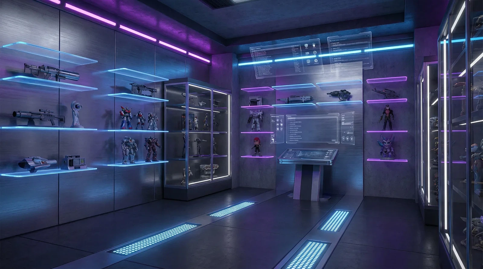 原神同人虚拟收藏室3D展示空间效果图